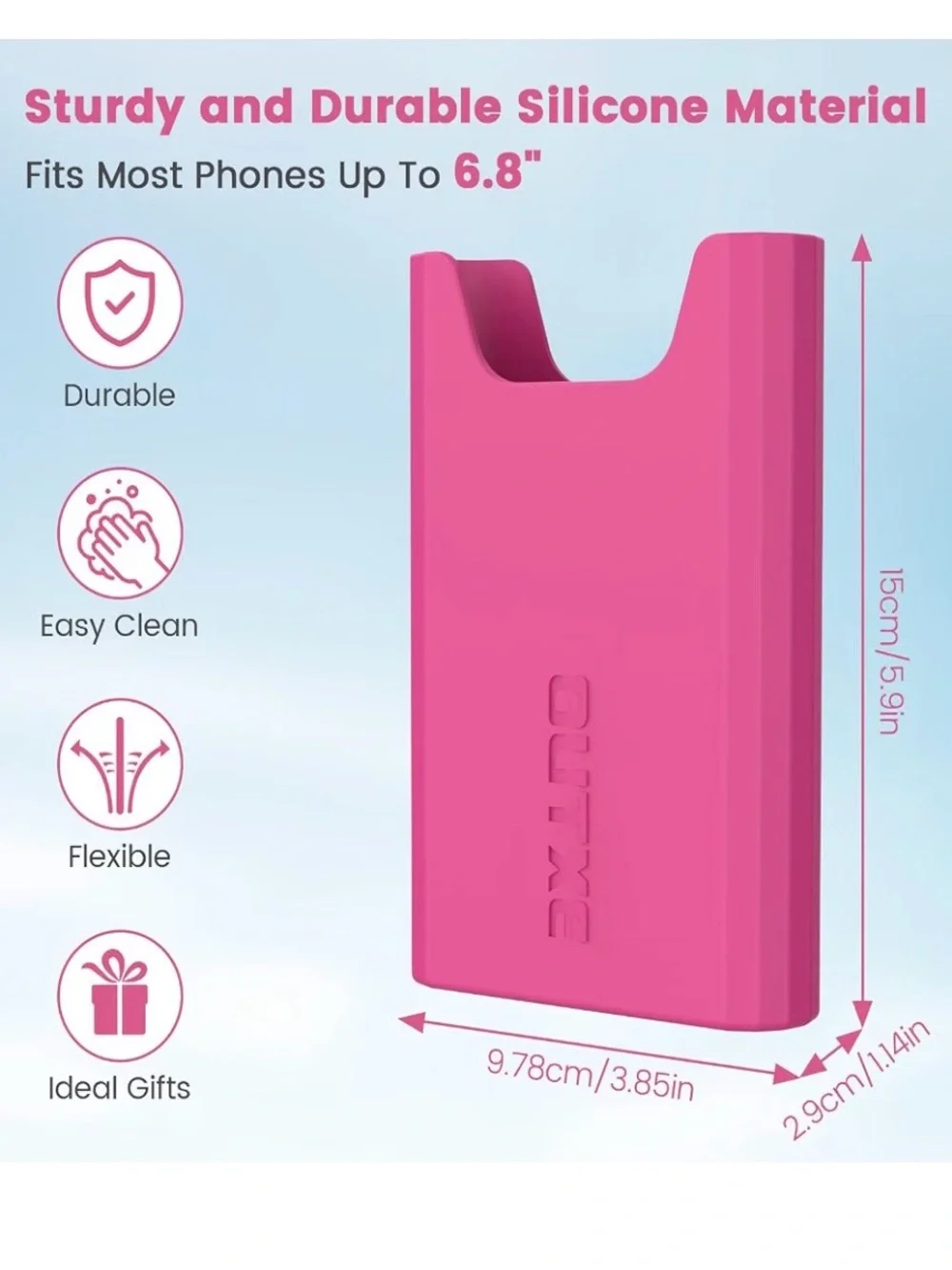 Silicone Phone Holder Insert in Pink for Tote & Beach Bags